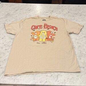 Care Bears Est 1982 Graphic T-Shirt XL Tan Ripple Junction 100% Cotton Retro Tee